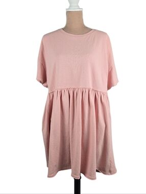 NWT In February Oversized Babydoll Dress Rose Pink Size Medium